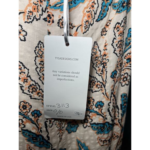 Tysa Romper Womens 0 XS/S Crop Ikat Tie Straps Boho Jumper One Piece Rel… - Picture 8 of 12